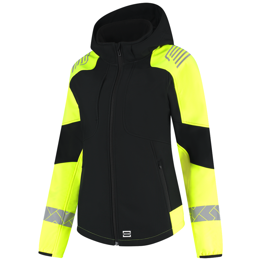 tricorp-redefined-softshell-capuchon-reflective-dames-406115-zwart-geel