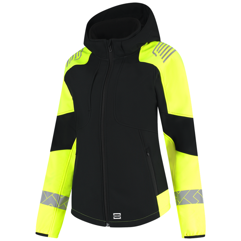 tricorp-redefined-softshell-capuchon-reflective-dames-406115-zwart-geel