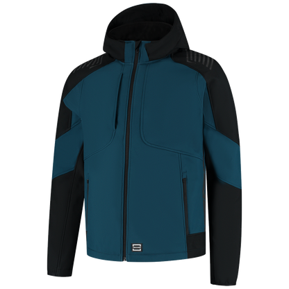 tricorp-redefined-softshell-capuchon-bicolor-406118-teal-zwart