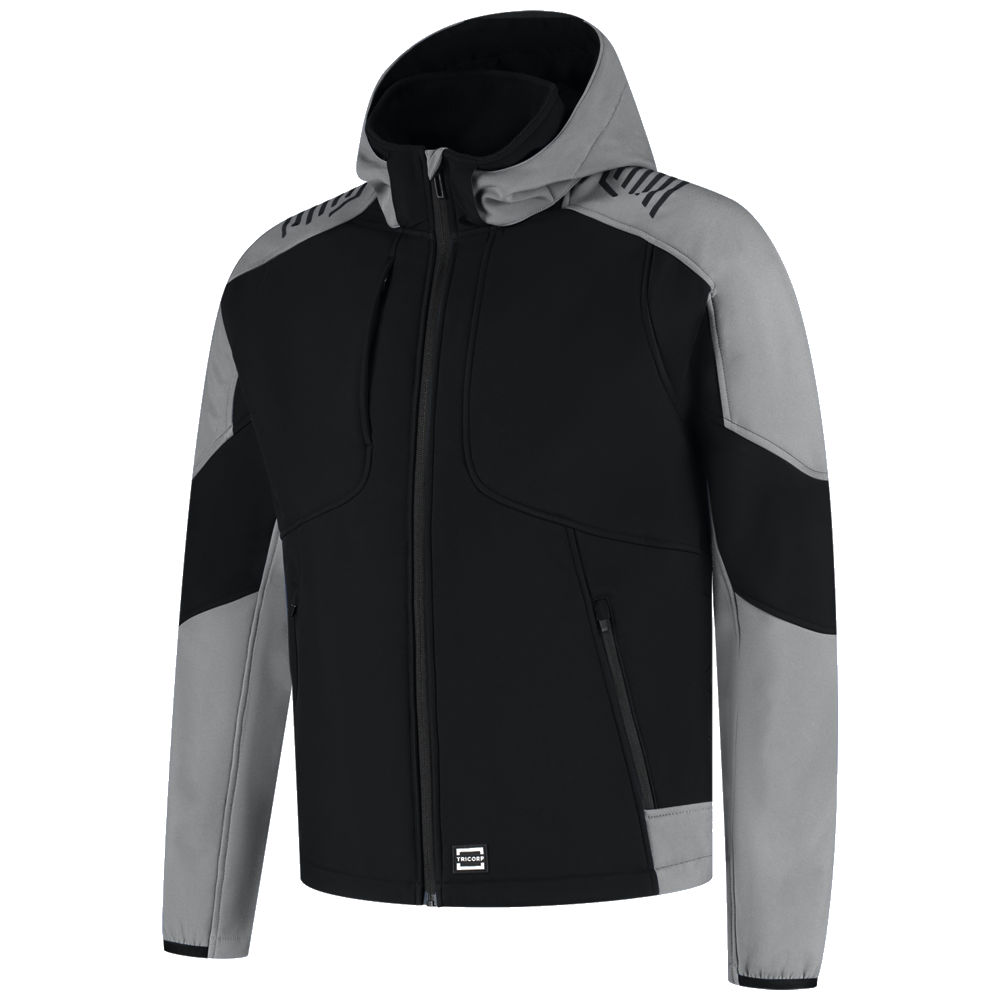 tricorp-redefined-softshell-capuchon-bicolor-406118-zwart-grijs
