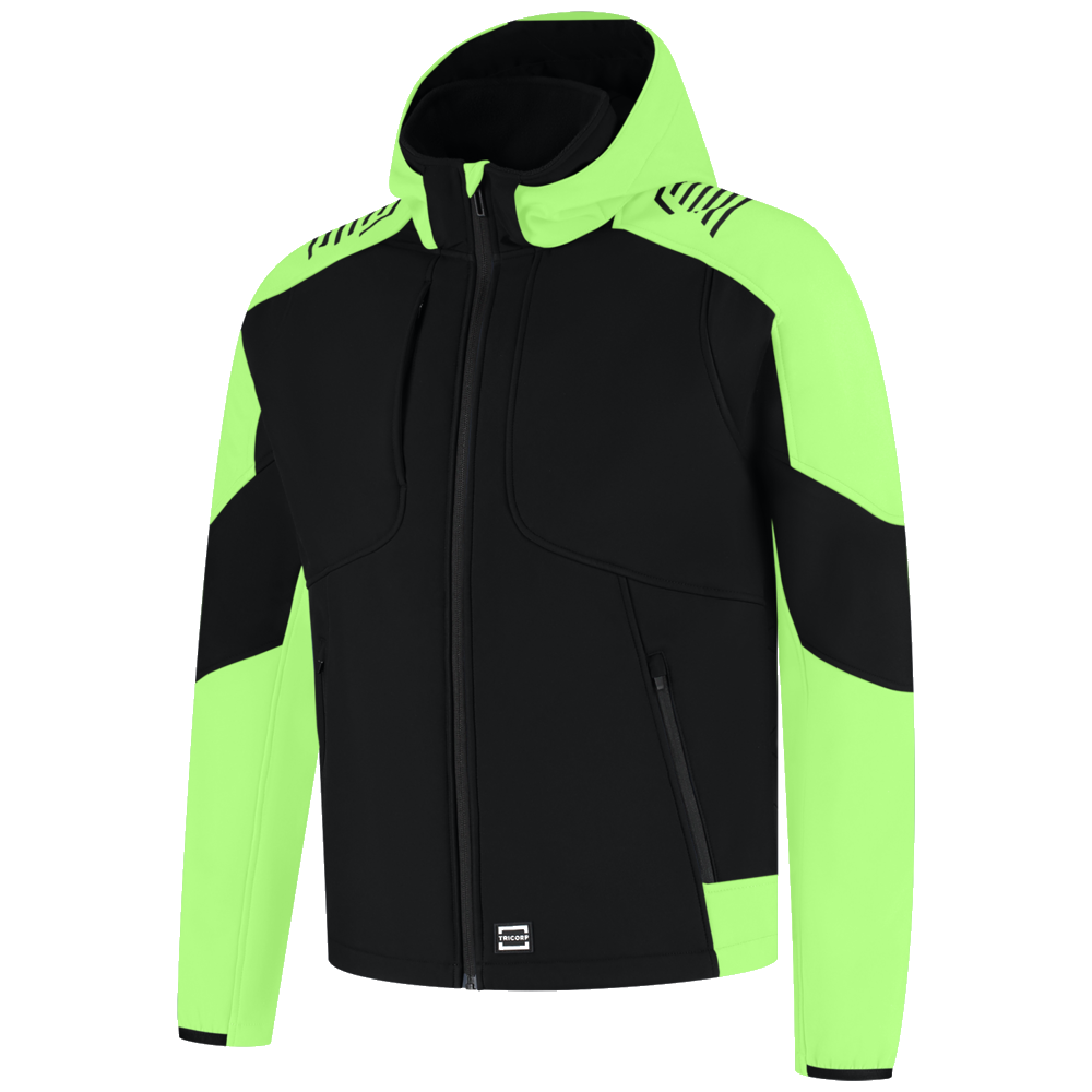 tricorp-redefined-softshell-capuchon-bicolor-406118-zwart-lime