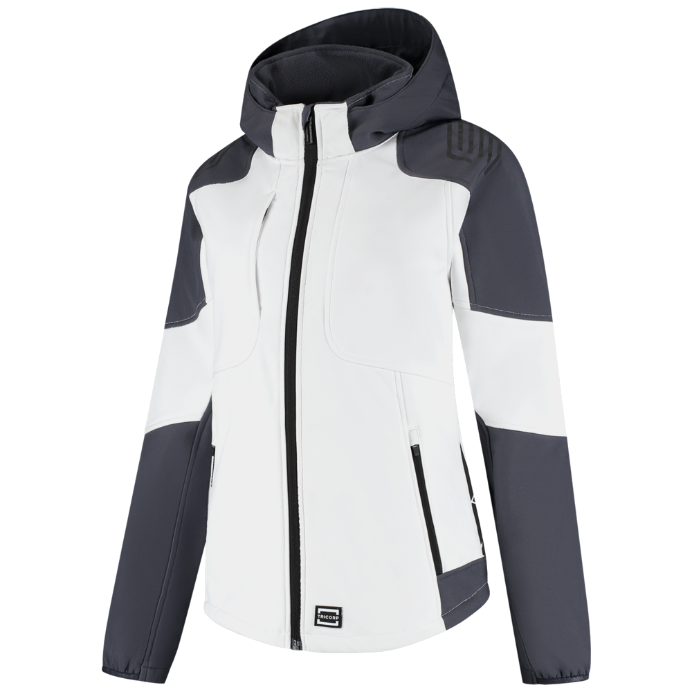 tricorp-redefined-softshell-capuchon-bicolor-dames-406119-wit-antraciet