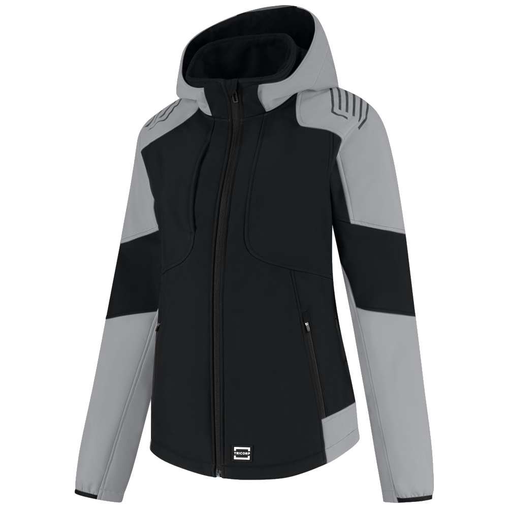 tricorp-redefined-softshell-capuchon-bicolor-dames-406119-zwart-grijs