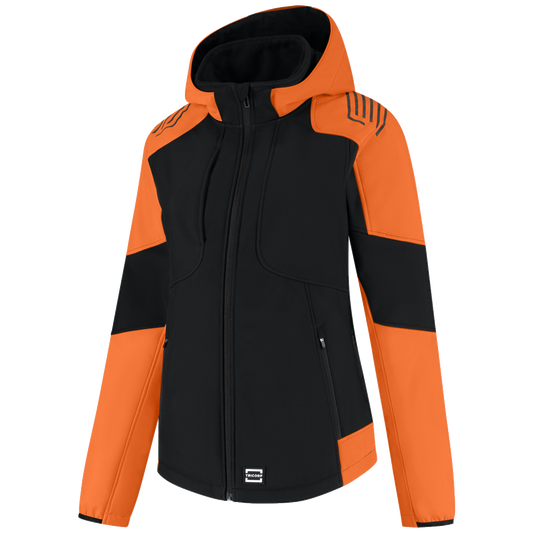 tricorp-redefined-softshell-capuchon-bicolor-dames-406119-zwart-oranje