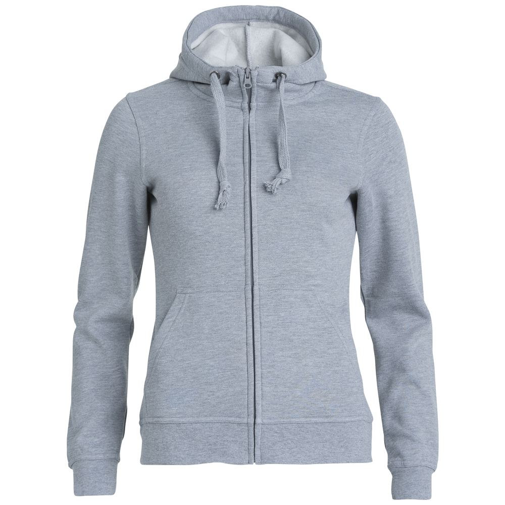 clique-basic-hoody-full-zip-dames-grijsmelange