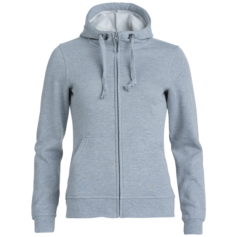 clique-basic-hoody-full-zip-dames-grijsmelange