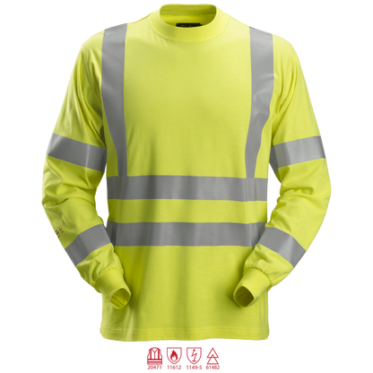 Snickers ProtecWork T-shirt Long Sleeves High-Vis KL3 2461