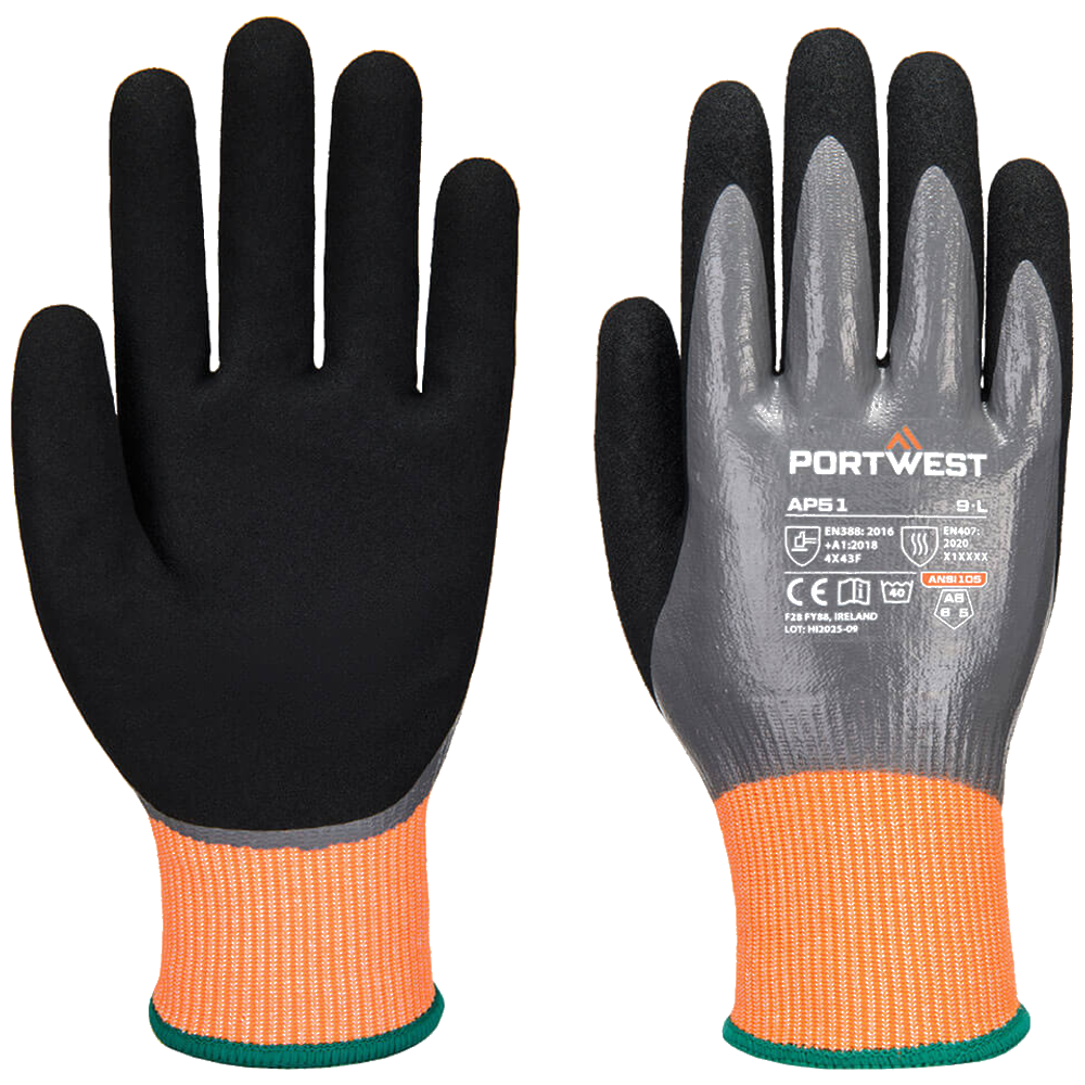 Portwest  Cut F15 Nitrile Aqua Glove AP51
