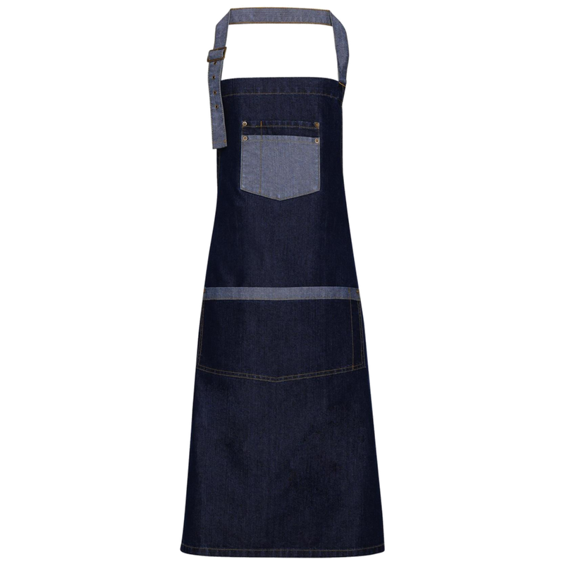 Premier DomainContrast denim bib apron PR127