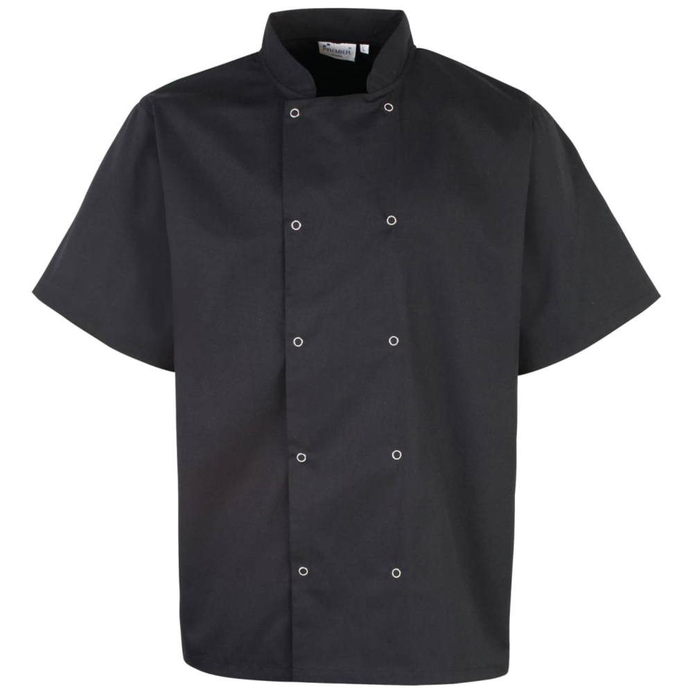 Premier Studded Front Short Sleeve Chefs Jacket PR664