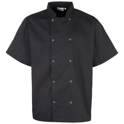 Premier Studded Front Short Sleeve Chefs Jacket PR664