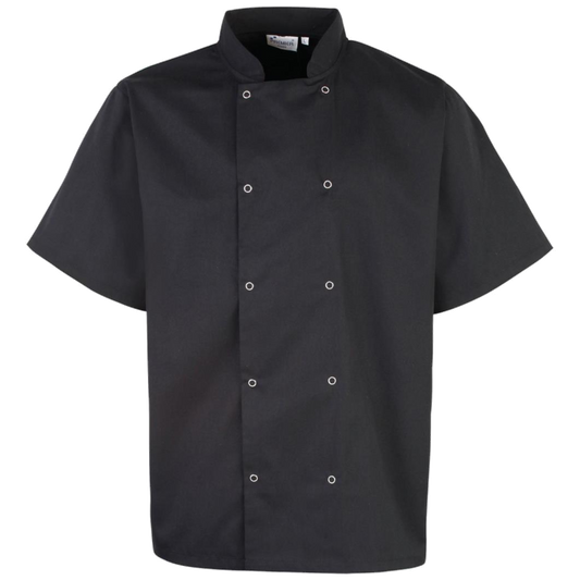 Premier Studded Front Short Sleeve Chefs Jacket PR664