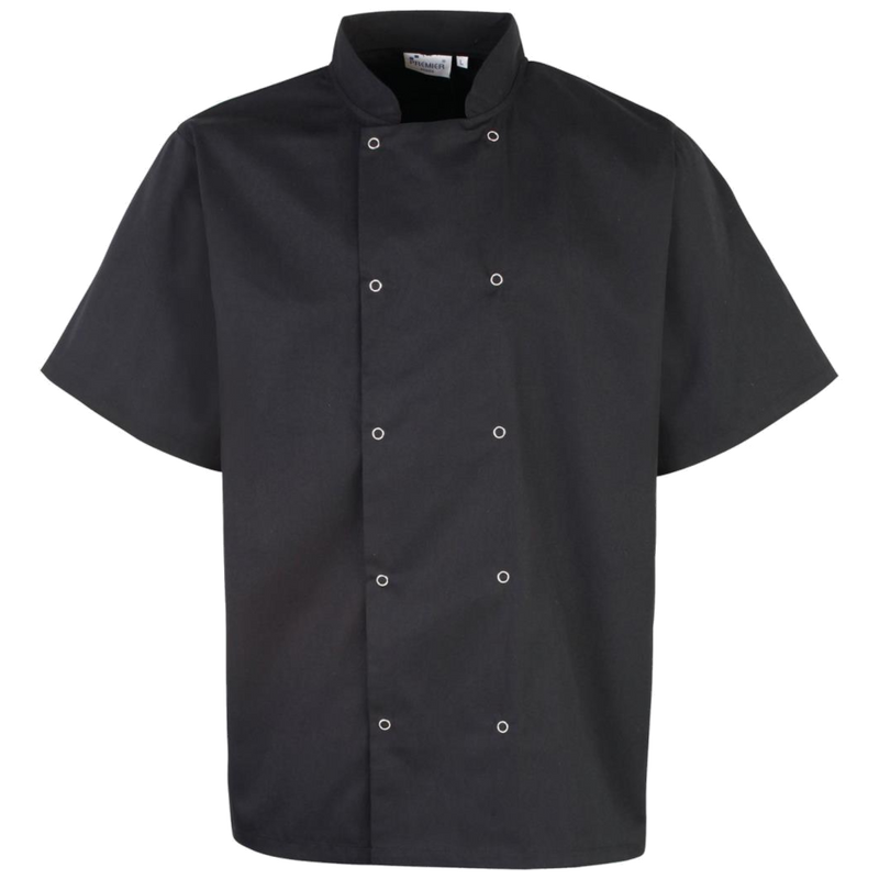 Premier Studded Front Short Sleeve Chefs Jacket PR664