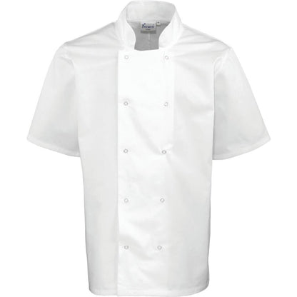 Premier Studded Front Short Sleeve Chefs Jacket PR664