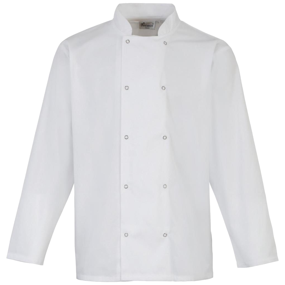 Premier Long Sleeve Press Stud Chefs Jacket PR665