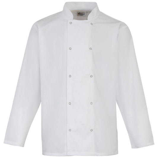 Premier Long Sleeve Press Stud Chefs Jacket PR665