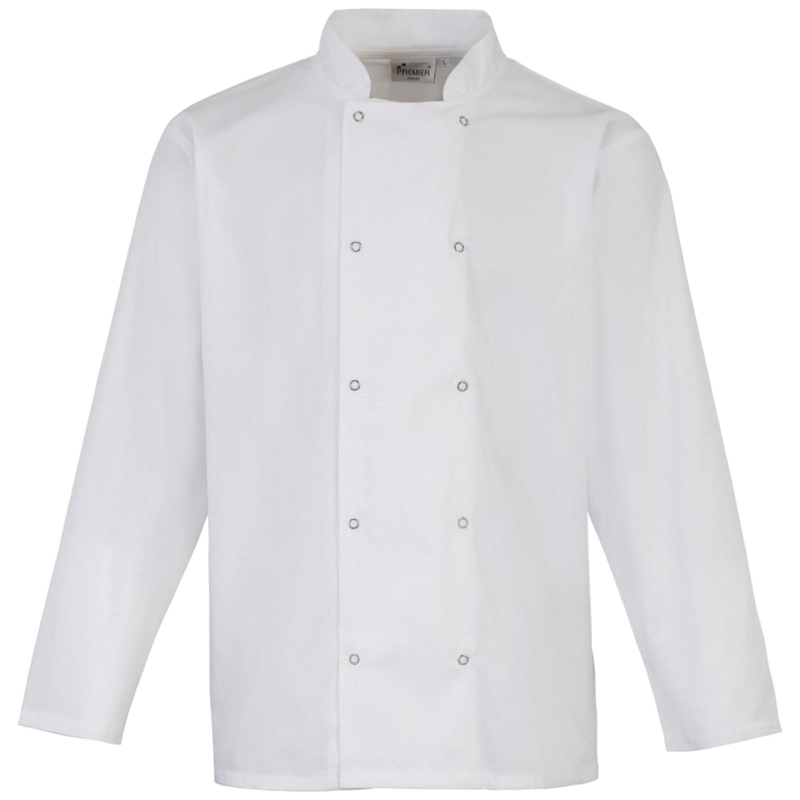 Premier Long Sleeve Press Stud Chefs Jacket PR665