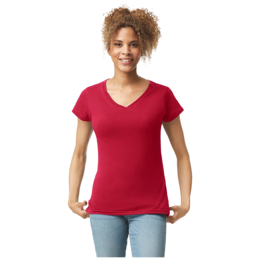 Gildan T-Shirt V-Ausschnitt SoftStyle SS für sie G64V00L