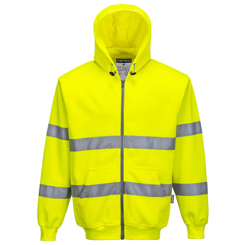 Portwest Hi-Vis Zip Front Hoodie CL.3 B305