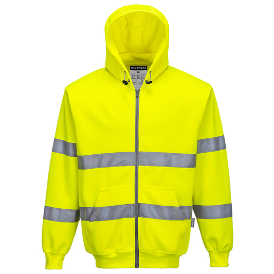 Portwest Hi-Vis Zip Front Hoodie CL.3 B305