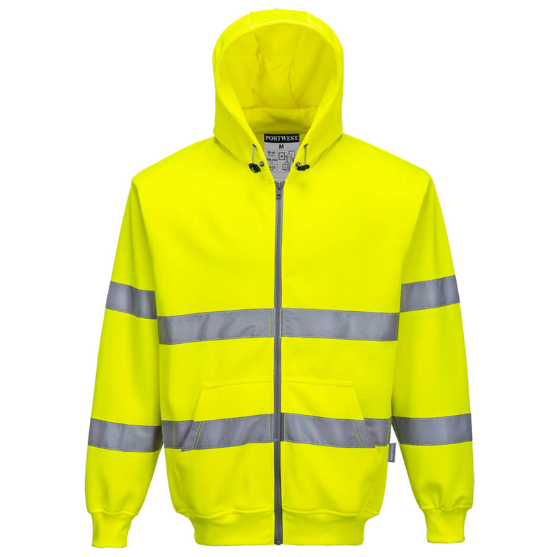 Portwest Hi-Vis Zip Front Hoodie CL.3 B305