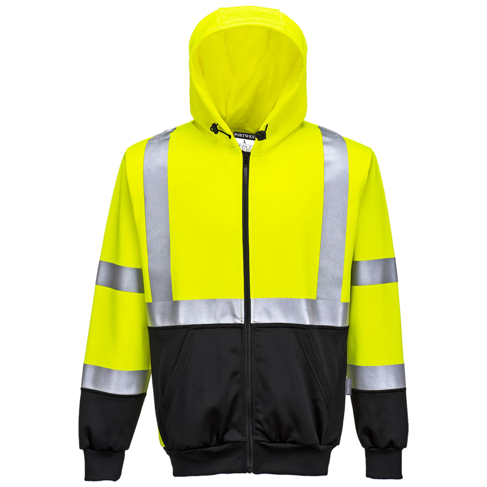 Portwest Hi-Vis Bicolor Zipped Hoodie CL.3 B315