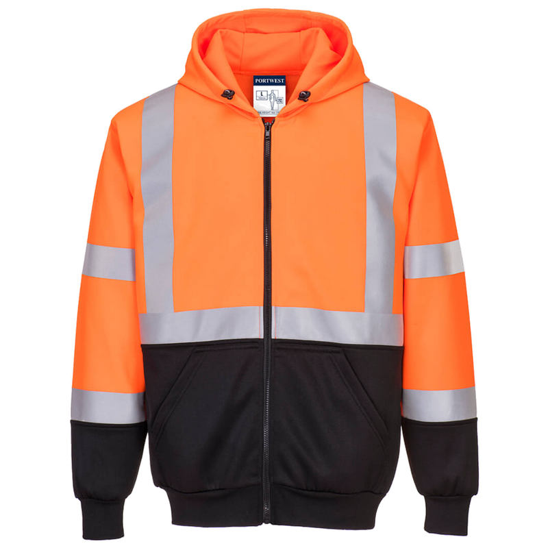 Portwest Hi-Vis Bicolor Zipped Hoodie CL.3 B315