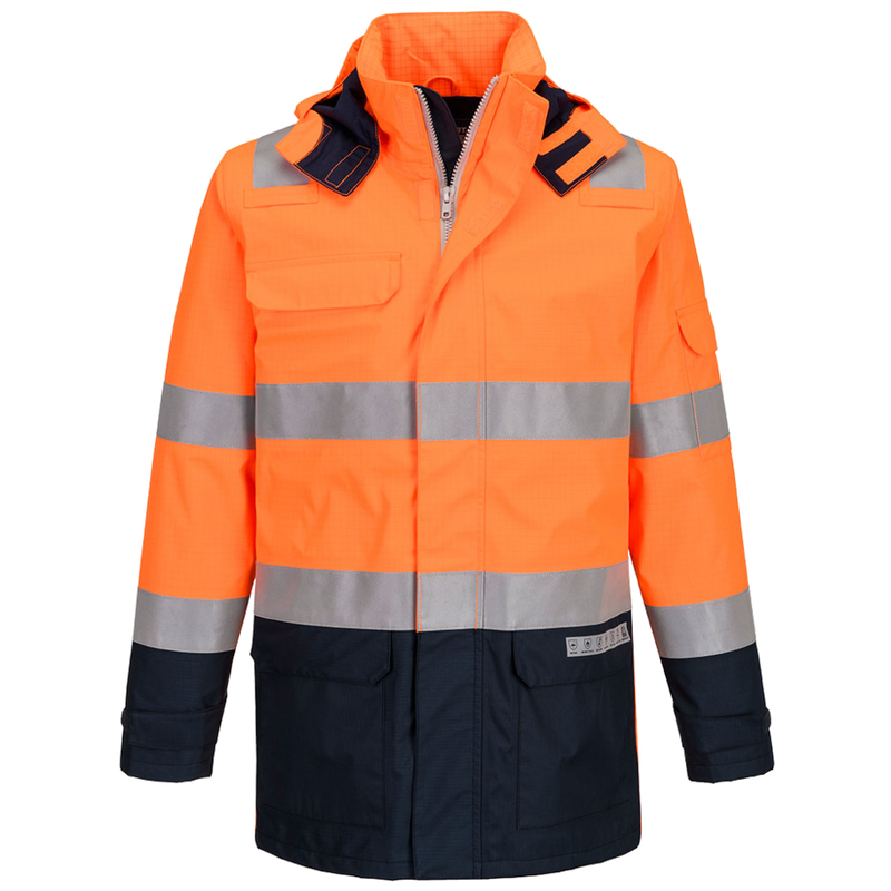 Portwest Bizflame Rain+ Hi-Vis Light Arc Jacket FR605