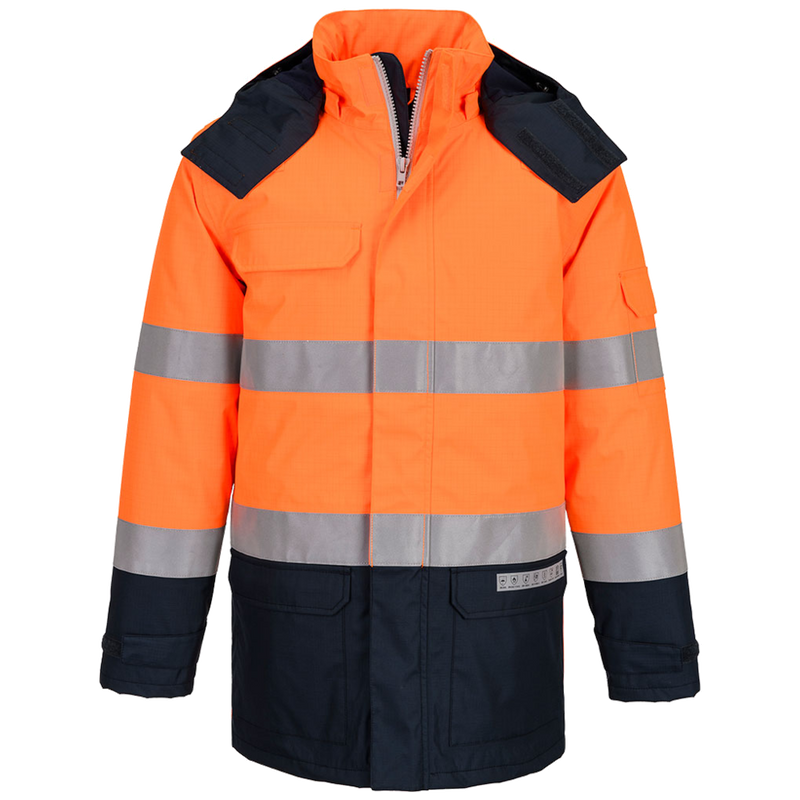 Portwest Bizflame Rain+ Hi-Vis Multi-Norm Contrast FR Winterjack FR617