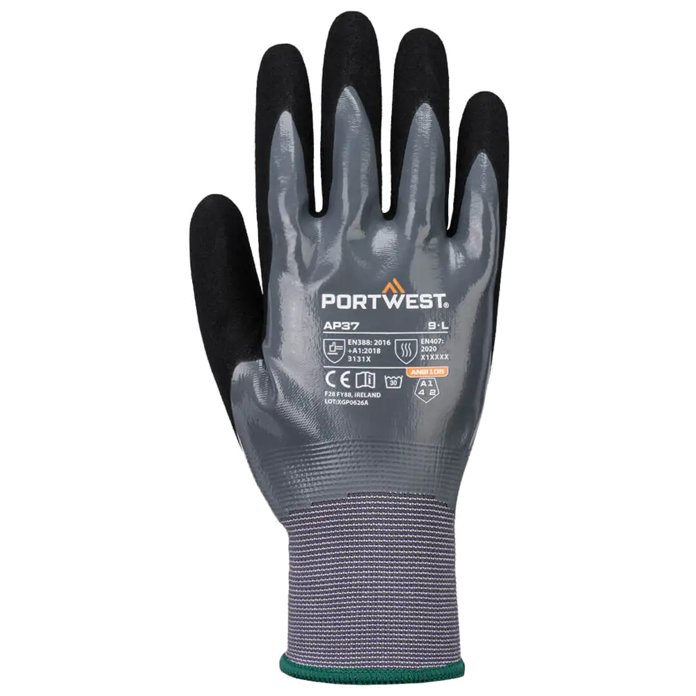 Portwest Grip 15 Nitrile Foam Touch Screen Work Gloves AP37