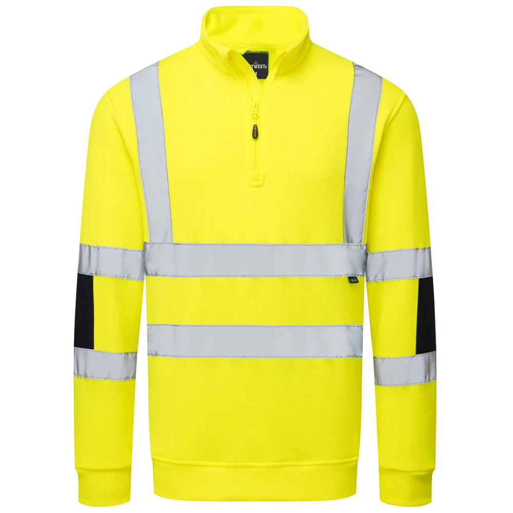 Portwest Hi-Vis Knit Halfzip Sweatshirt Cl. 3 B314