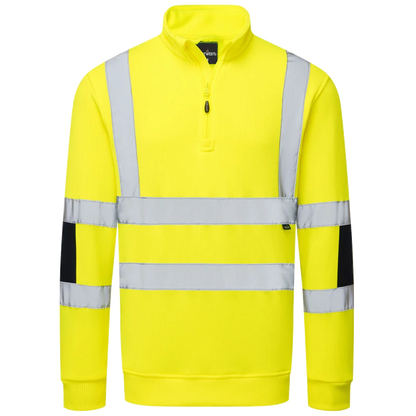 Portwest Hi-Vis Knit Halfzip Sweatshirt Cl. 3 B314