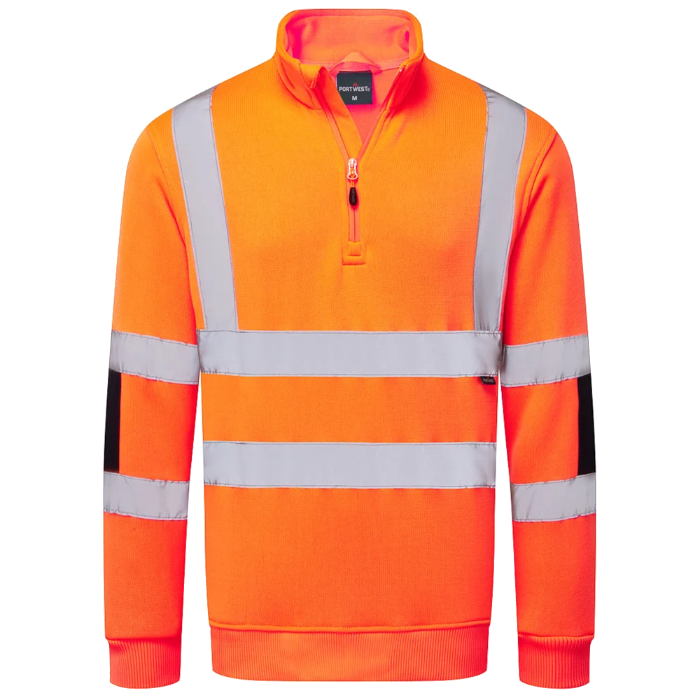 Portwest Hi-Vis Knit Halfzip Sweatshirt Kl. 3 B314