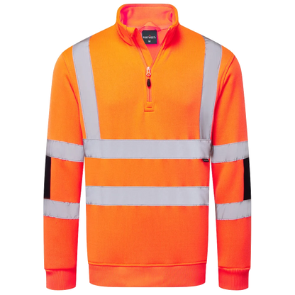 Portwest Hi-Vis Knit Halfzip Sweatshirt Cl. 3 B314