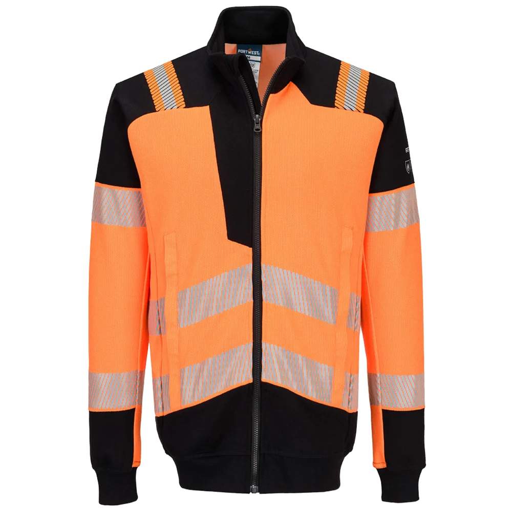 Portwest PW3 Modaflame Knitted Hi-Vis FR Zip Sweatshirt FR756