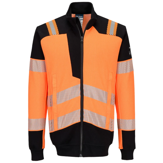 Portwest PW3 Modaflame gebreid Hi-Vis FR sweatshirt met rits FR756