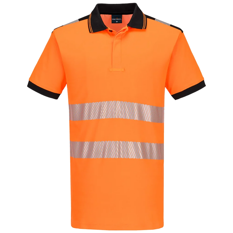 Portwest PW3 Hi-Vis Baumwoll-Komfort-Poloshirt Kurzärmel KL.2 PW317