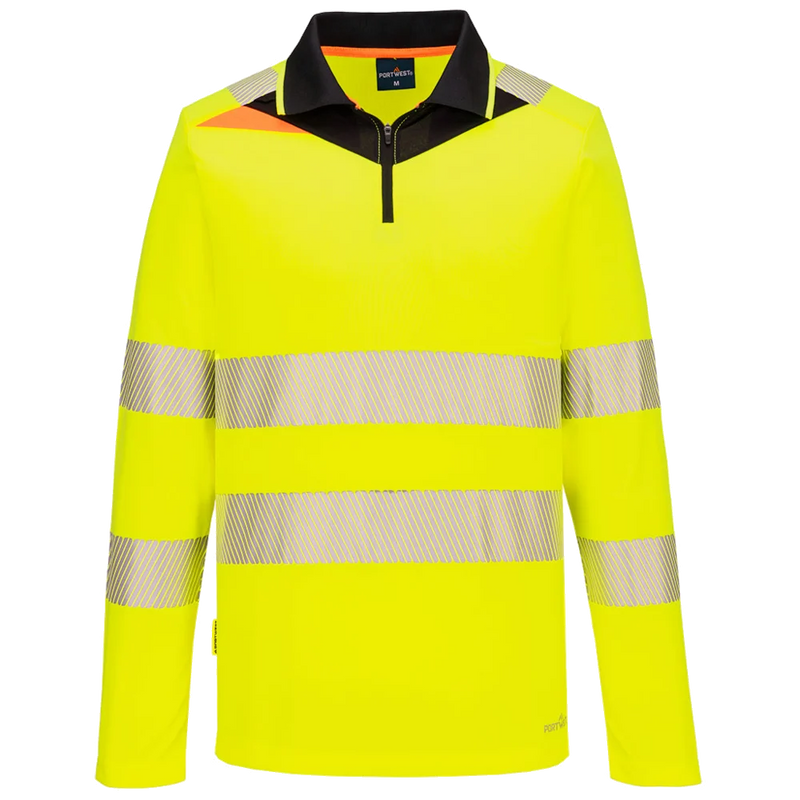 Portwest DX4 Hi-Vis polo lange mouw met rits DX419