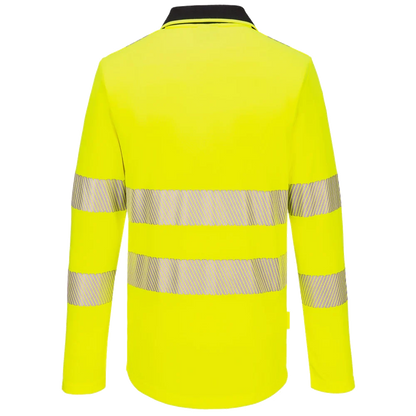 Portwest DX4 Hi-Vis Polo Langarmshirt mit Reißverschluss DX419