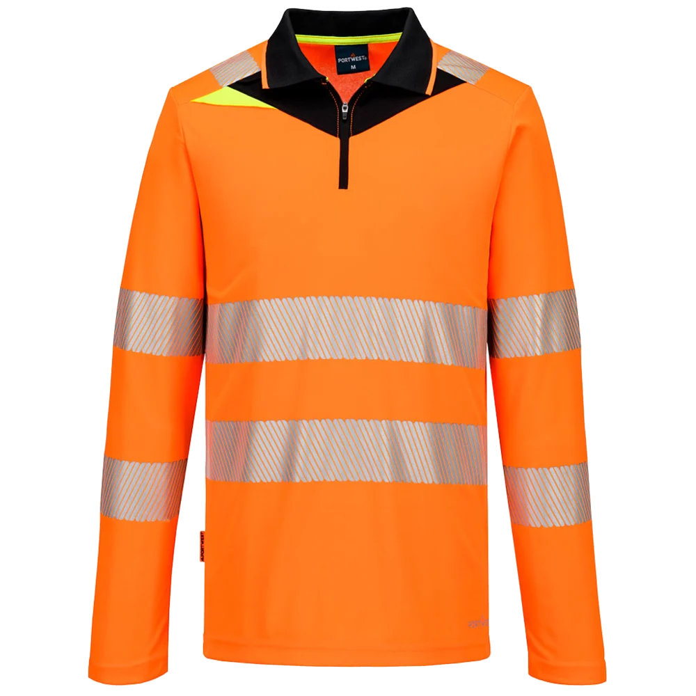 Portwest DX4 Hi-Vis Polo Langarmshirt mit Reißverschluss DX419
