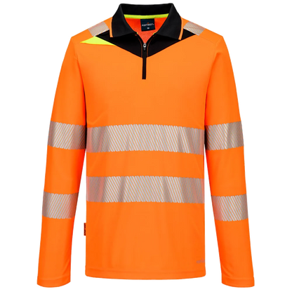 Portwest DX4 Hi-Vis Polo Langarmshirt mit Reißverschluss DX419