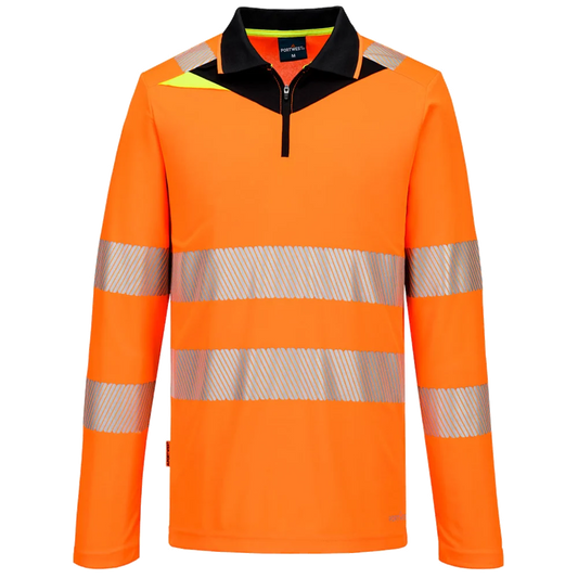 Portwest DX4 Hi-Vis polo lange mouw met rits DX419
