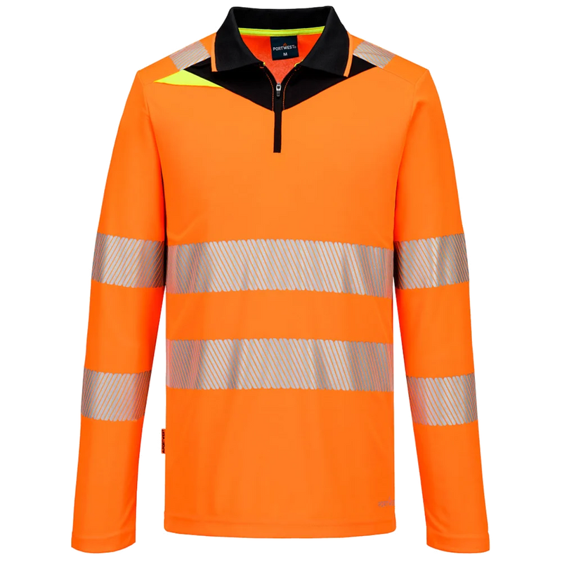 Portwest DX4 Hi-Vis polo lange mouw met rits DX419