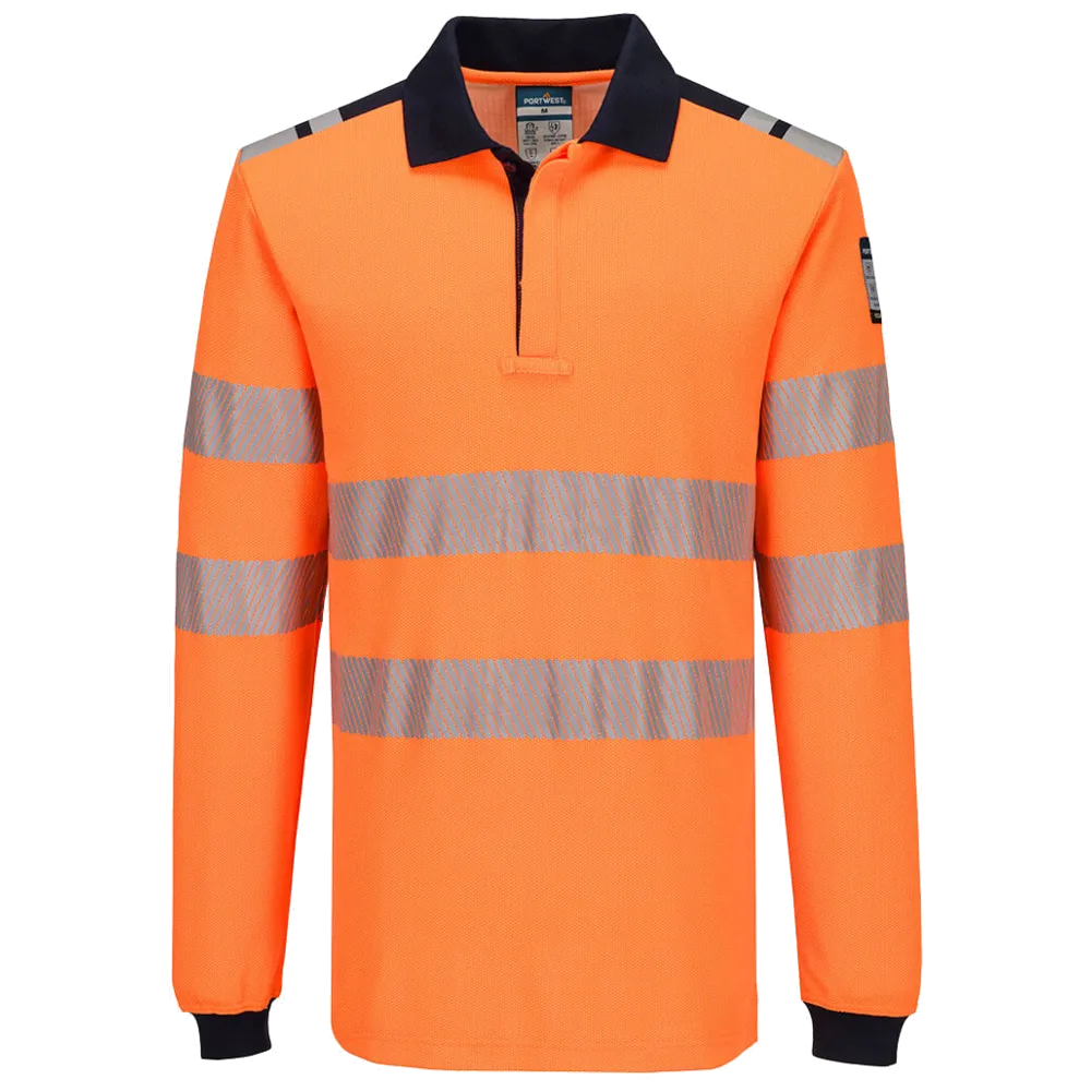 Portwest PW3 Modaflame Knit HVO Vlamvertragend Poloshirt met lange mouw FR734