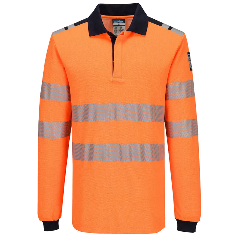 Portwest PW3 Modaflame Knit HVO Vlamvertragend Poloshirt met lange mouw FR734