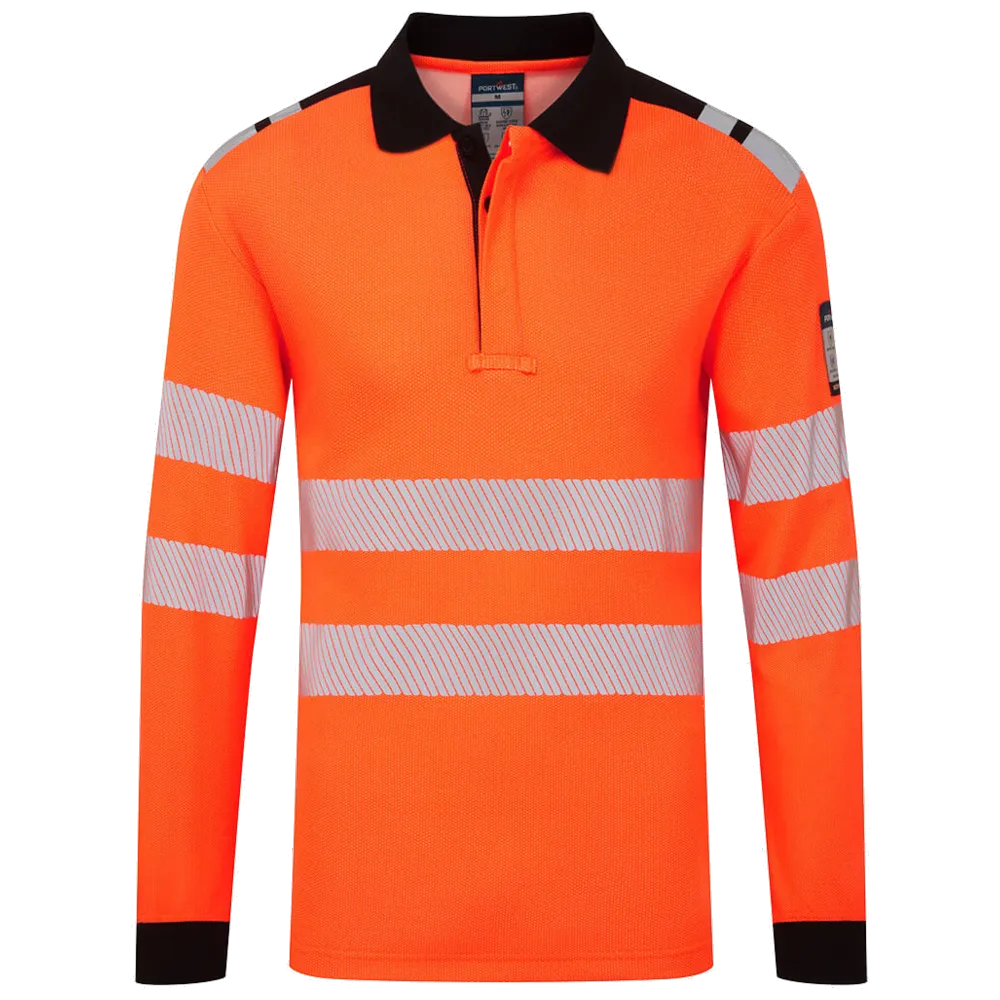 Portwest PW3 Modaflame Knit HVO Vlamvertragend Poloshirt met lange mouw FR734