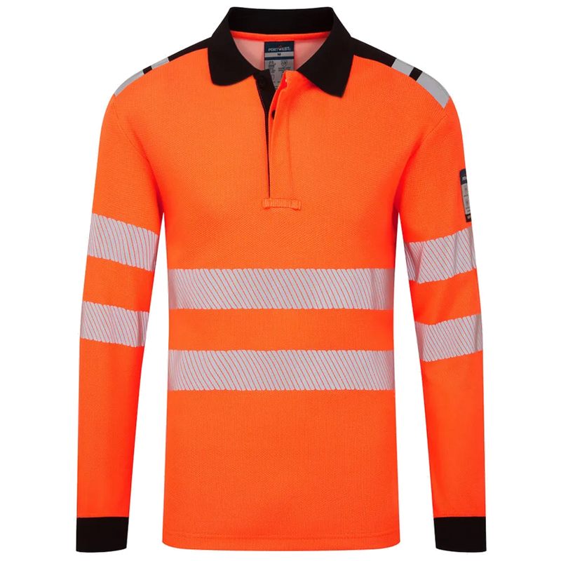 Portwest PW3 Modaflame Knit HVO Vlamvertragend Poloshirt met lange mouw FR734