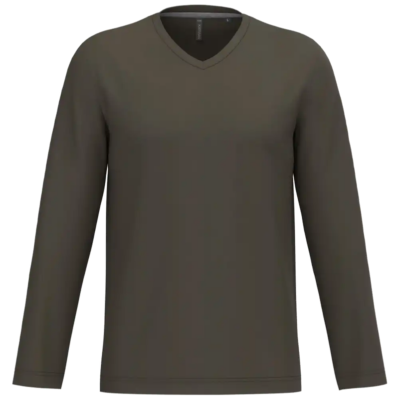 Kariban T-shirt V-hals lange mouwen K358