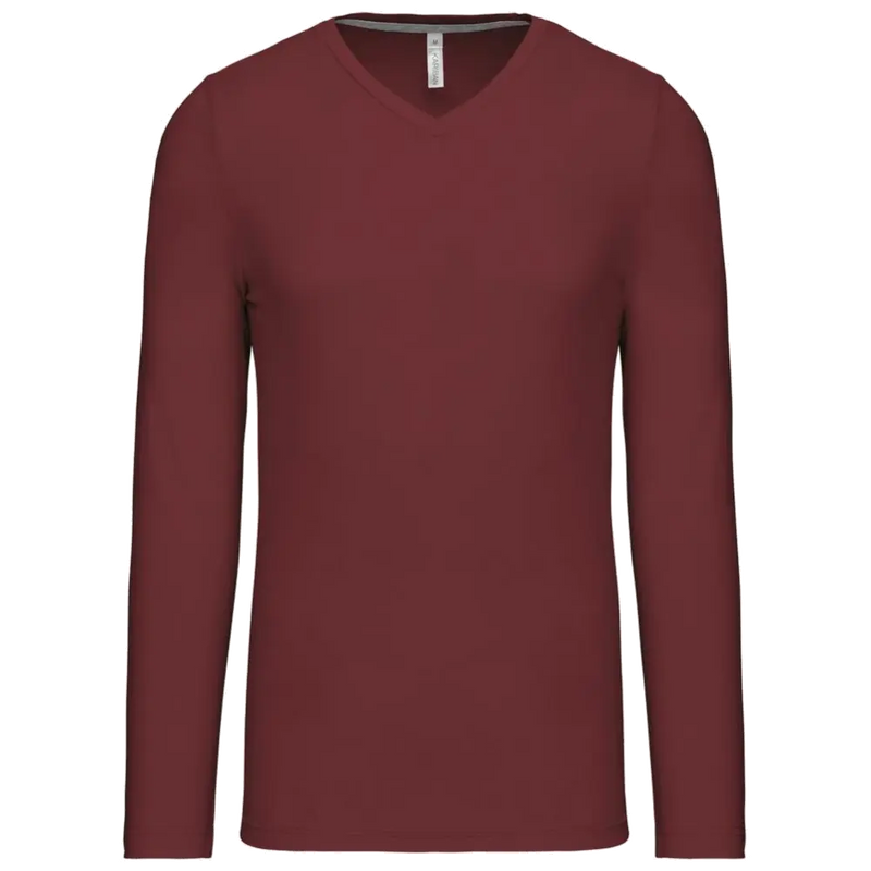 Kariban T-shirt V-hals lange mouwen K358