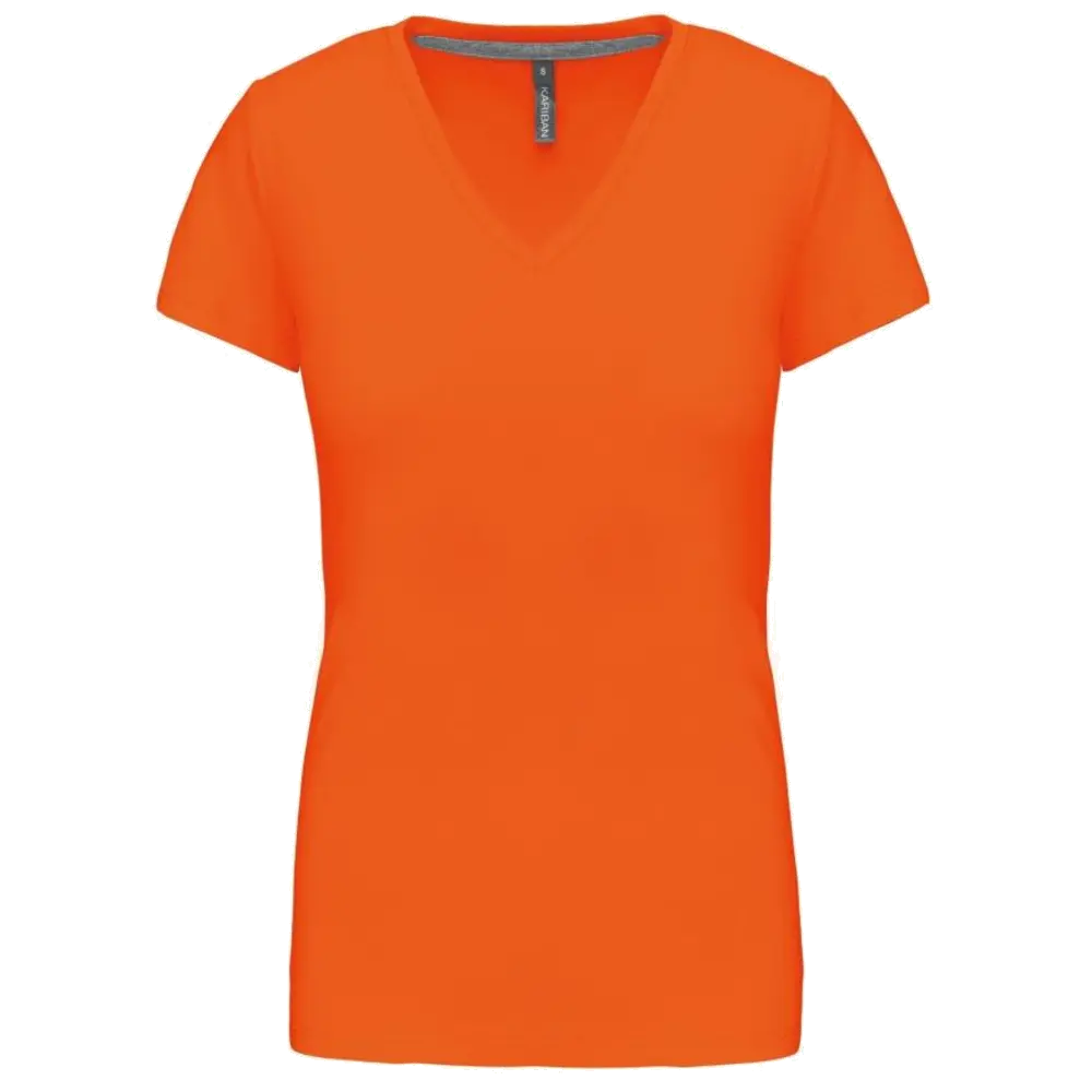 Kariban Damen-T-Shirt V-Ausschnitt Kurzärmel K381